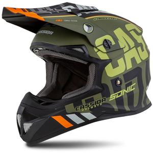 Cassida Cross Cup Sonic motorcrosshelm oranje-groen mat