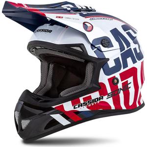 Motorcrosshelm Cassida Cross Cup Sonic rood-blauw-wit