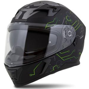 Cassida 3.0 Hack Integrale Motorhelm Groen-Zwart Mat