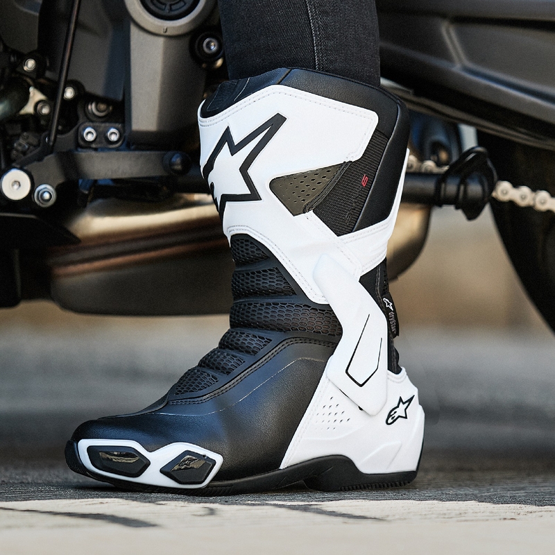 Alpinestars Stella SMX-6 3 Drystar Wit met Zwarte Motorfietslaarzen voor dames