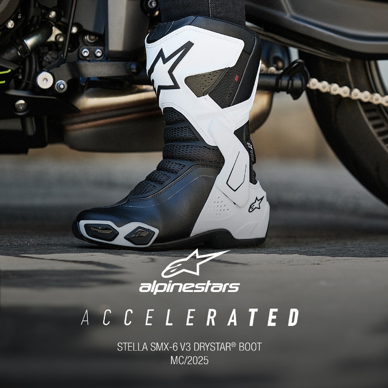 Alpinestars Stella SMX-6 3 Drystar Wit met Zwarte Motorfietslaarzen voor dames