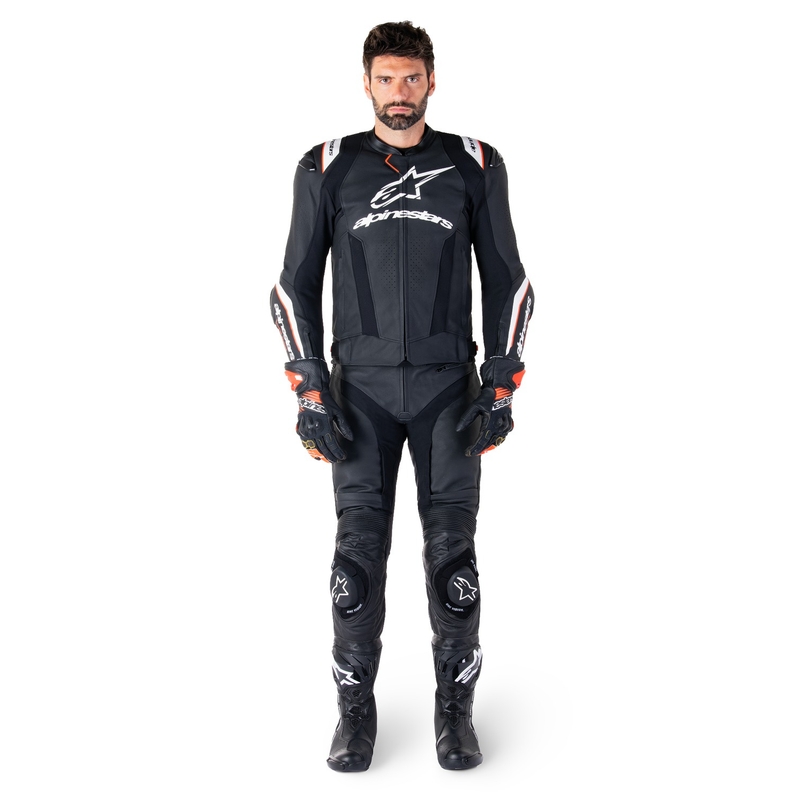 Alpinestars Missile 3 Ignition zwart-wit leren motorjack