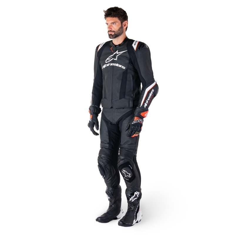 Alpinestars Missile 3 Ignition zwart-wit leren motorjack