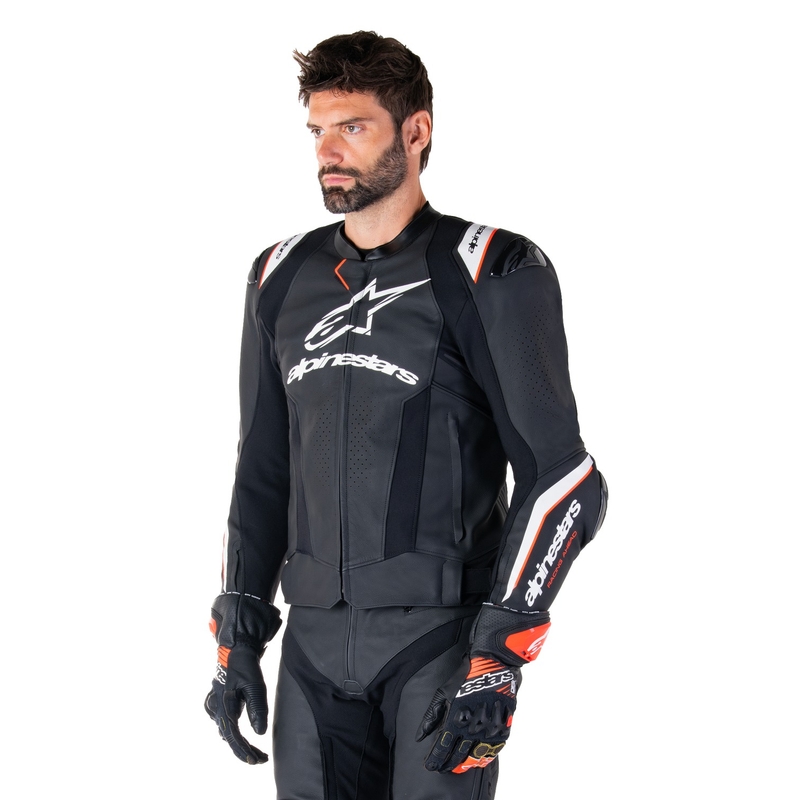 Alpinestars Missile 3 Ignition zwart-wit leren motorjack