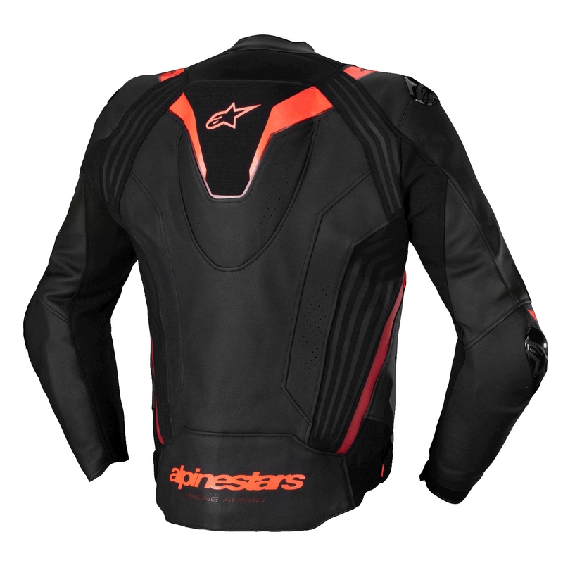 Alpinestars Missile 3 Ignition Zwart-Fluorood-Donkerrood Leren Motorjack