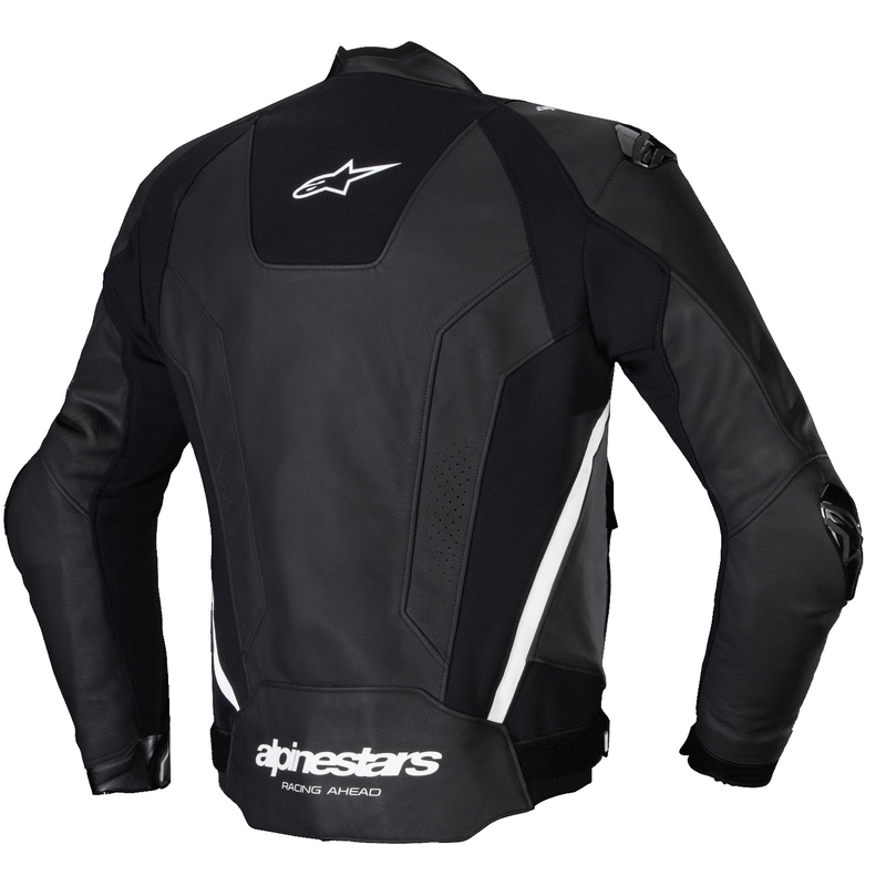 Alpinestars Missile 3 zwart en wit leren motorjack