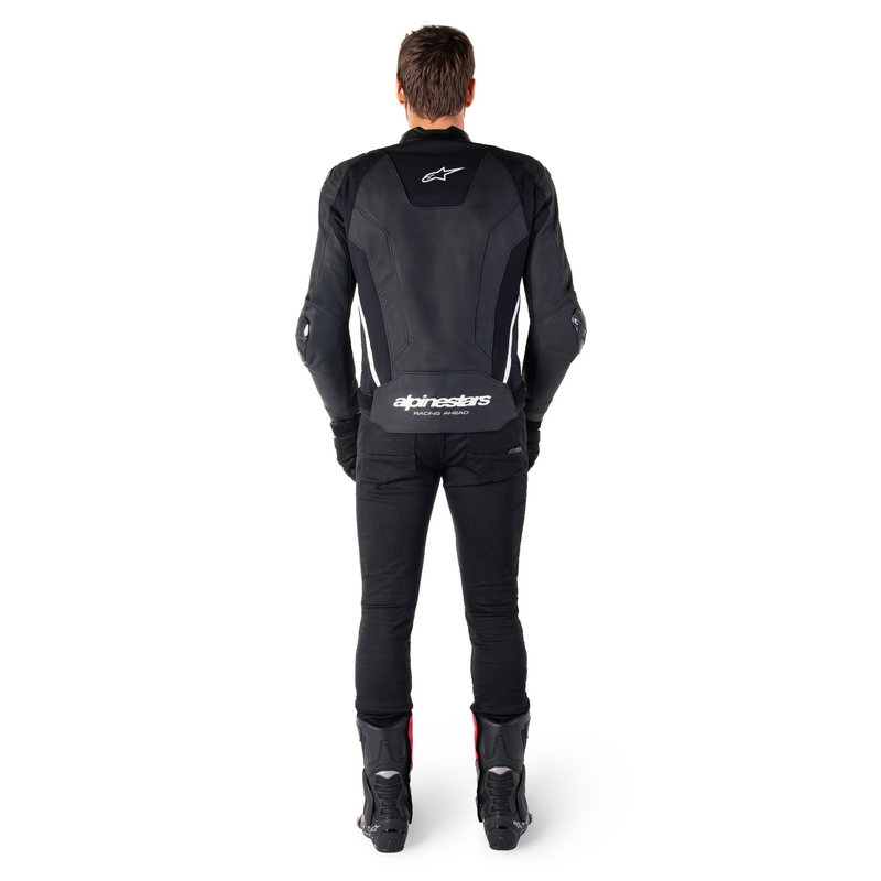 Alpinestars Missile 3 zwart en wit leren motorjack