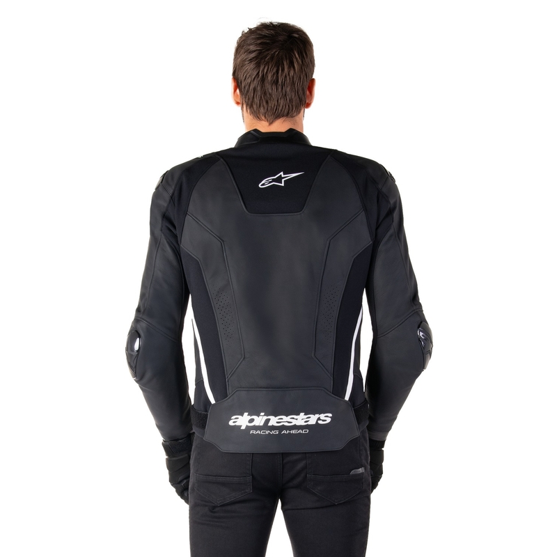 Alpinestars Missile 3 zwart en wit leren motorjack