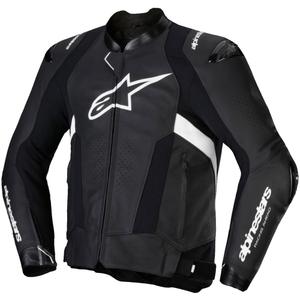 Alpinestars Missile 3 zwart en wit leren motorjack