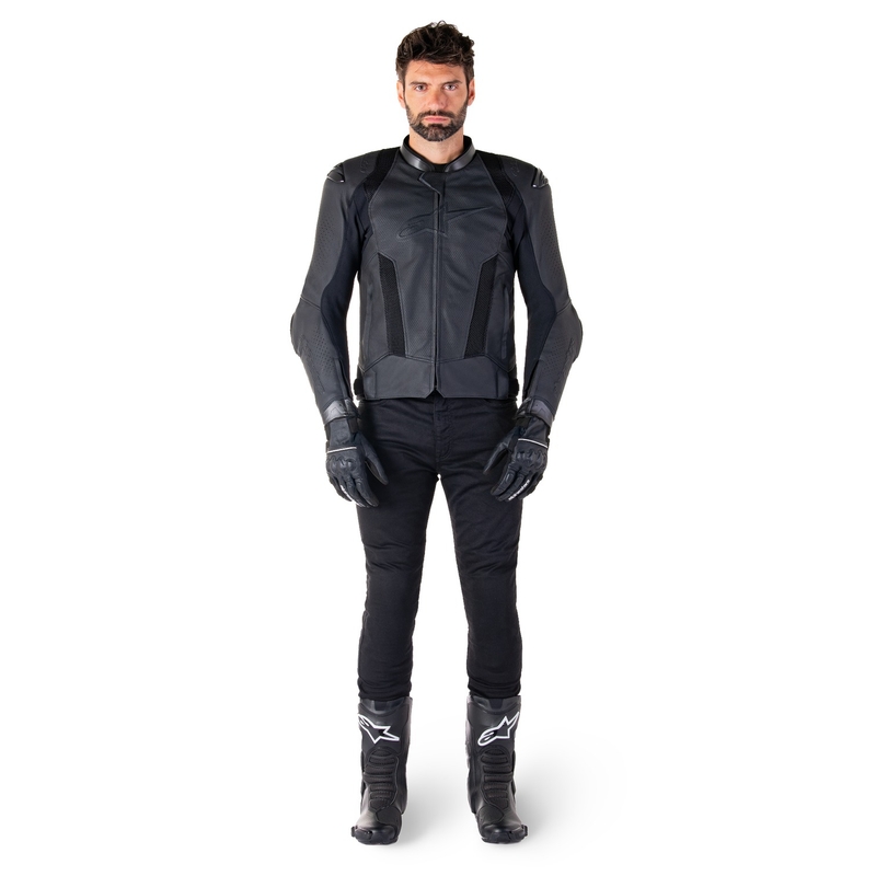 Alpinestars Missile 3 Airflow Zwart Leren Motorjack