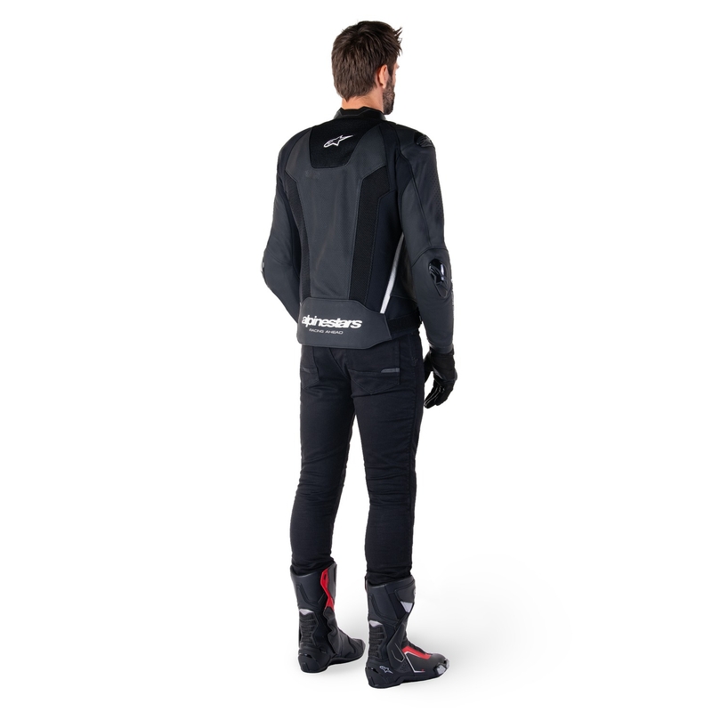 Alpinestars Missile 3 Airflow zwart-wit leren motorjack