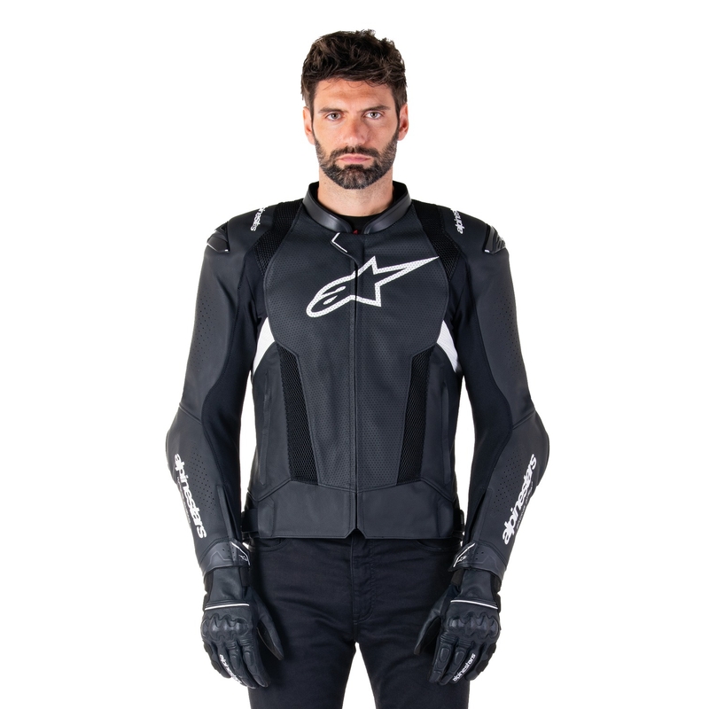 Alpinestars Missile 3 Airflow zwart-wit leren motorjack