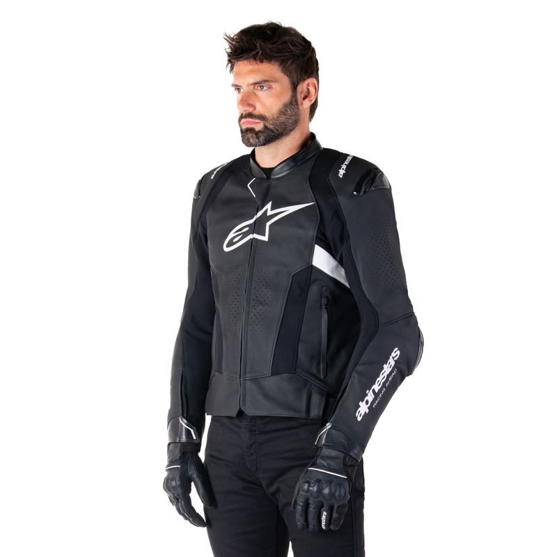 Alpinestars Missile 3 Airflow zwart-wit leren motorjack