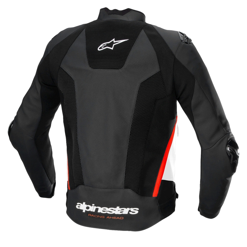 Alpinestars Missile 3 Airflow zwart-wit-fluor rood lederen motorjack