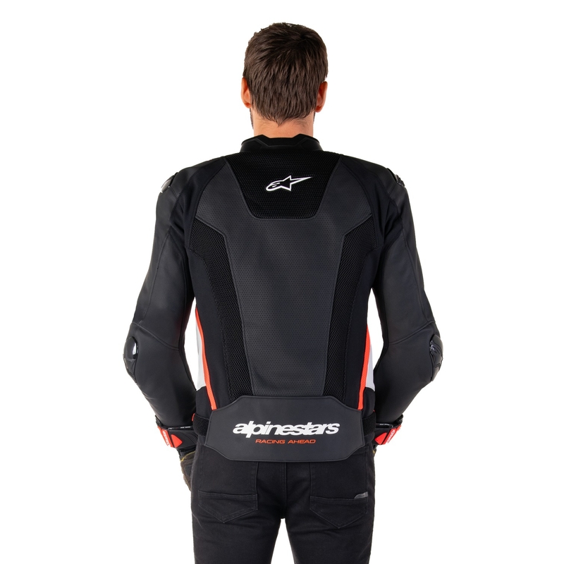 Alpinestars Missile 3 Airflow zwart-wit-fluor rood lederen motorjack