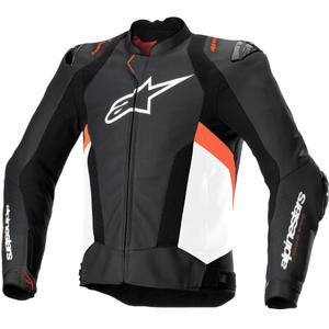 Alpinestars Missile 3 Airflow zwart-wit-fluor rood lederen motorjack