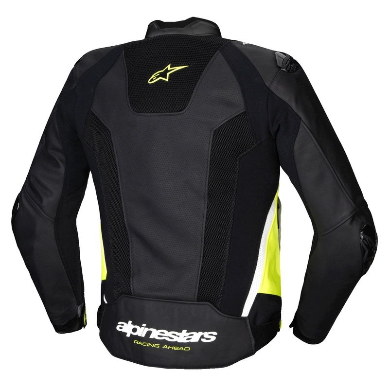 Alpinestars Missile 3 Airflow Zwart-Fluo Geel-Wit Leren Motorjas