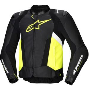 Alpinestars Missile 3 Airflow Zwart-Fluo Geel-Wit Leren Motorjas
