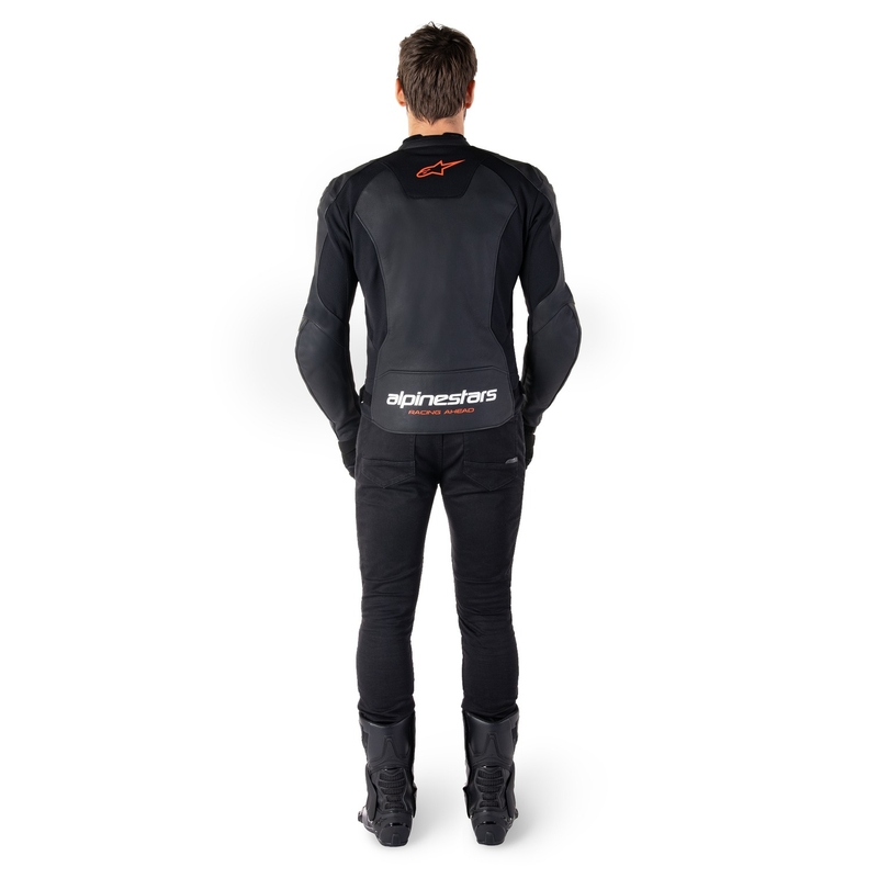 Alpinestars Faster 3 zwart-fluorode leren motorjas