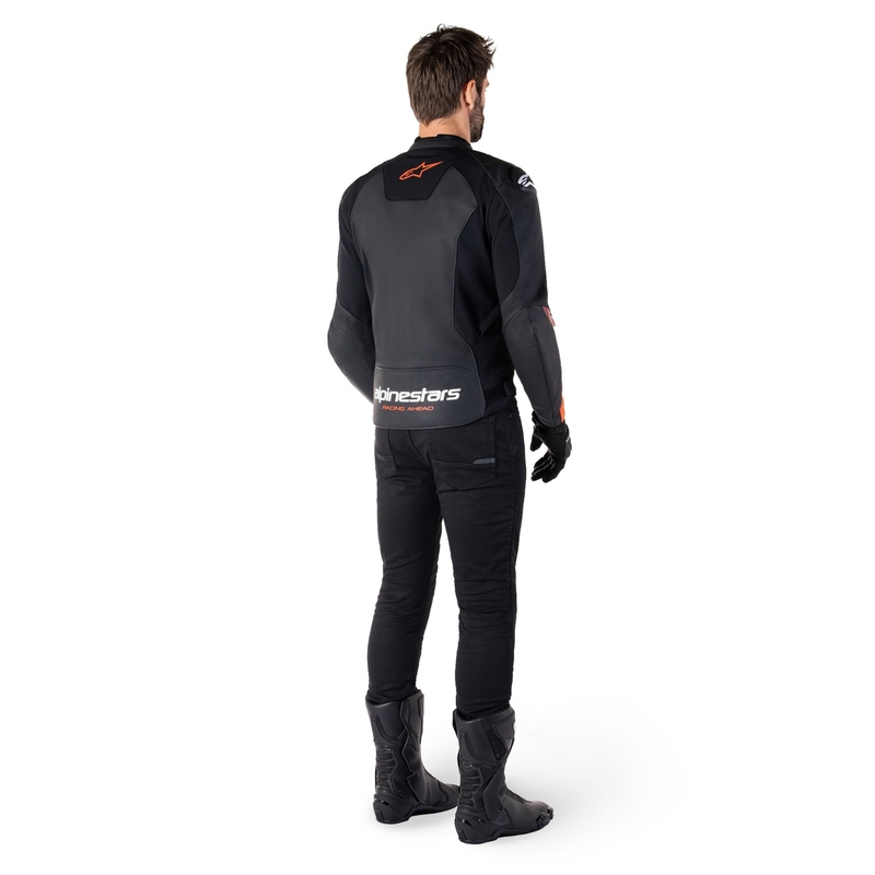 Alpinestars Faster 3 zwart-fluorode leren motorjas