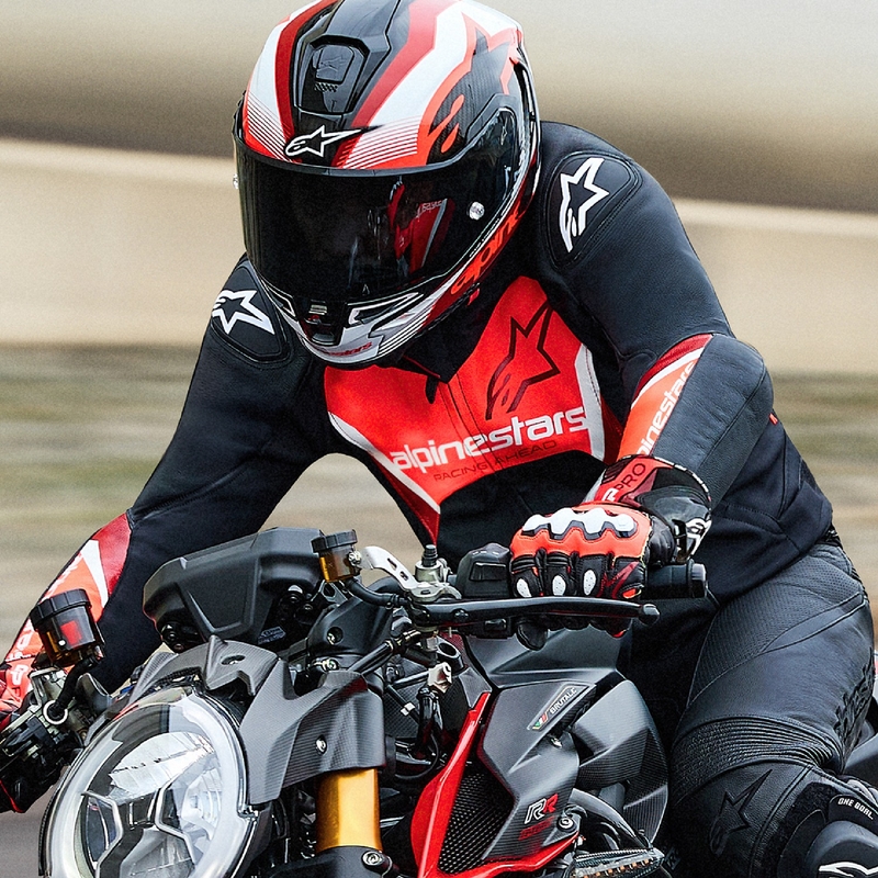 Alpinestars Faster 3 zwart-fluorode leren motorjas