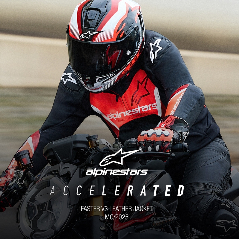 Alpinestars Faster 3 zwart-fluorode leren motorjas