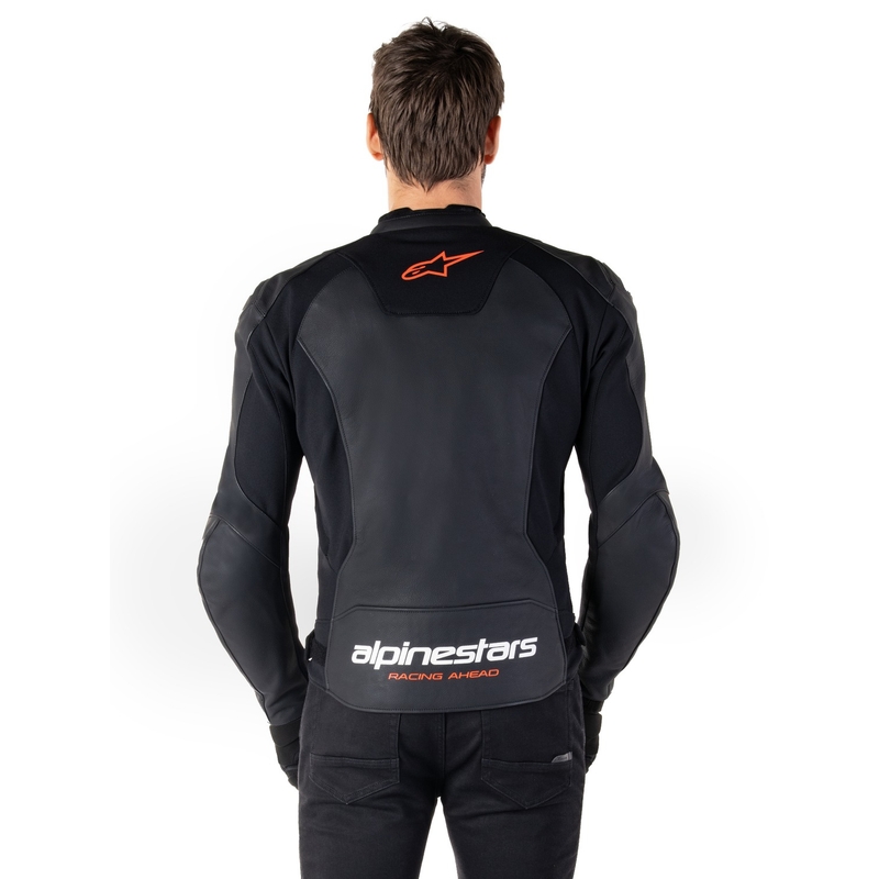 Alpinestars Faster 3 zwart-fluorode leren motorjas