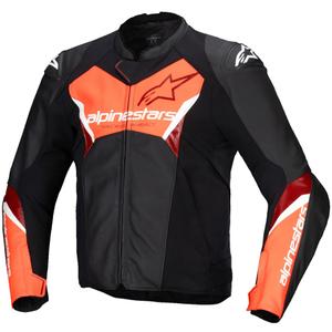 Alpinestars Faster 3 zwart-fluorode leren motorjas