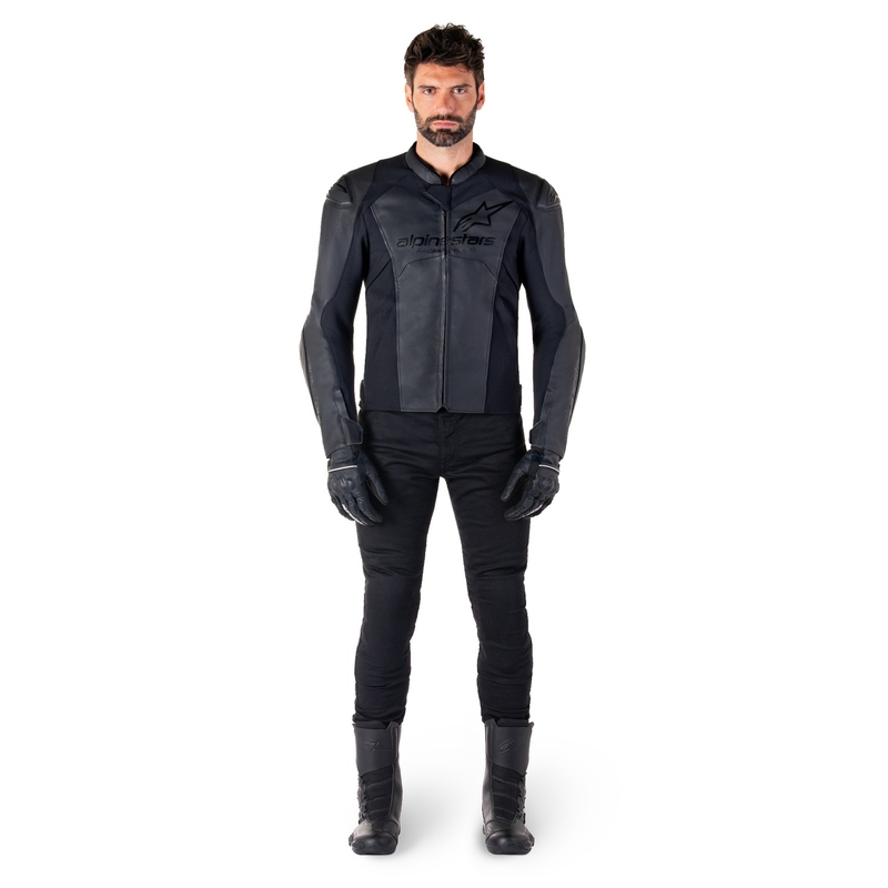 Alpinestars Faster 3 zwart leren motorjack