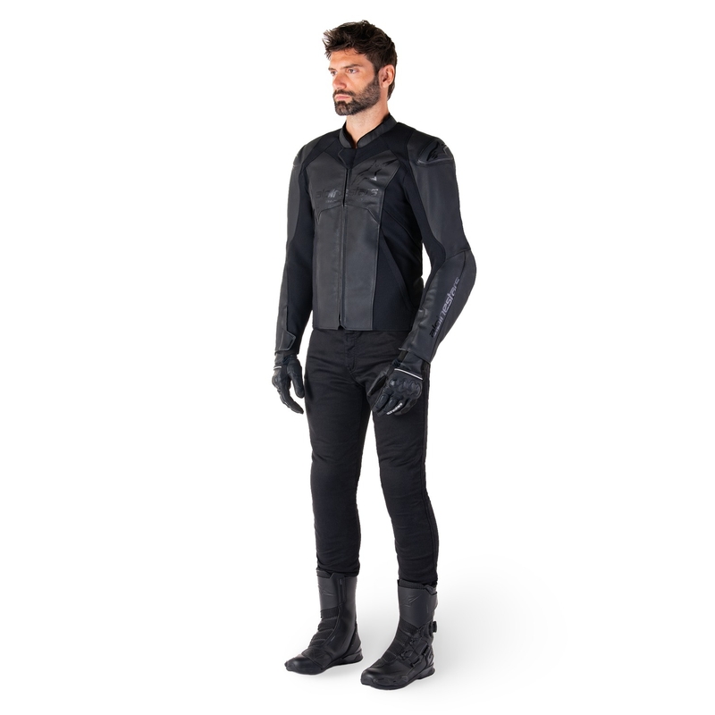 Alpinestars Faster 3 zwart leren motorjack