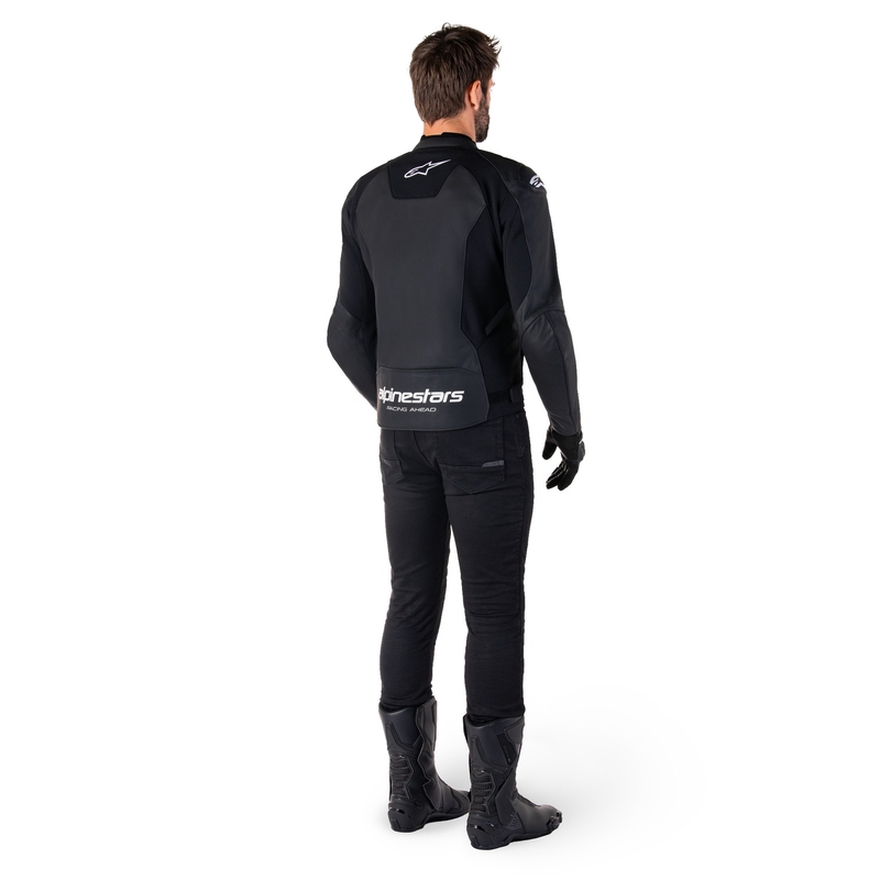 Alpinestars Faster 3 zwart-wit leren motorjack