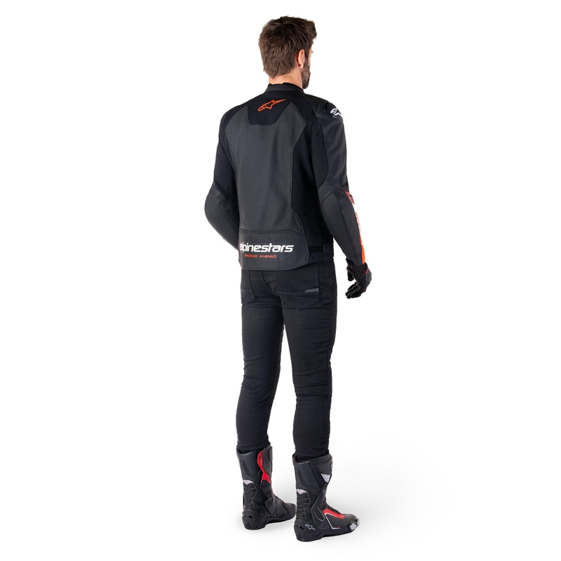 Alpinestars Faster 3 Airflow zwart-fluorood leren motorjack