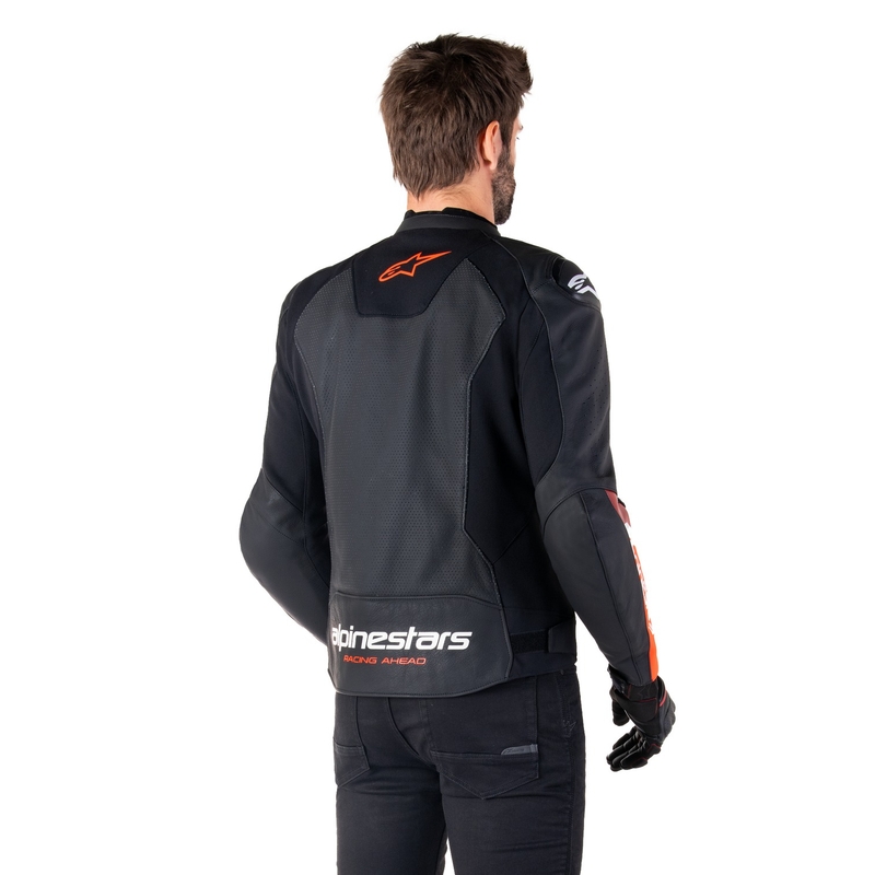Alpinestars Faster 3 Airflow zwart-fluorood leren motorjack