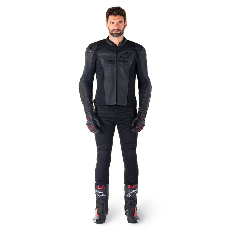 Alpinestars Faster 3 Airflow zwart leren motorjack