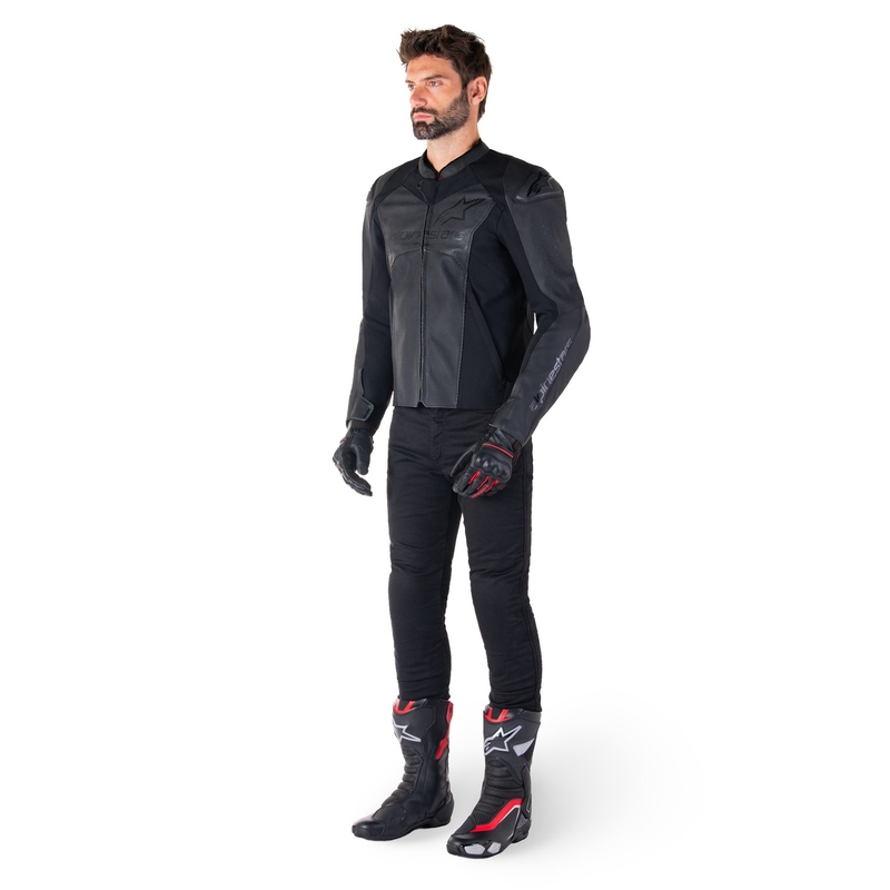 Alpinestars Faster 3 Airflow zwart leren motorjack