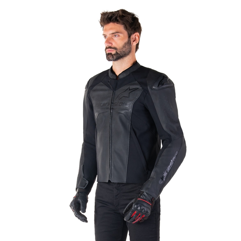 Alpinestars Faster 3 Airflow zwart leren motorjack