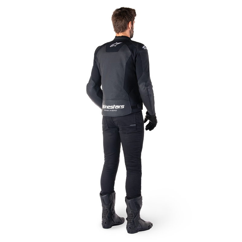 Alpinestars Faster 3 Airflow zwart-wit leren motorjack