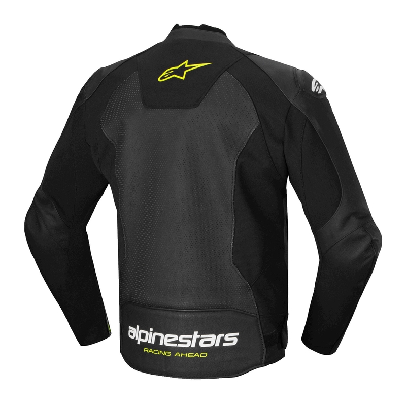 Alpinestars Faster 3 Airflow Zwart-Wit-Fluo Geel Leren Motorjack