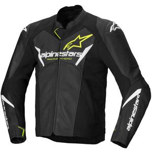 Alpinestars Faster 3 Airflow Zwart-Wit-Fluo Geel Leren Motorjack