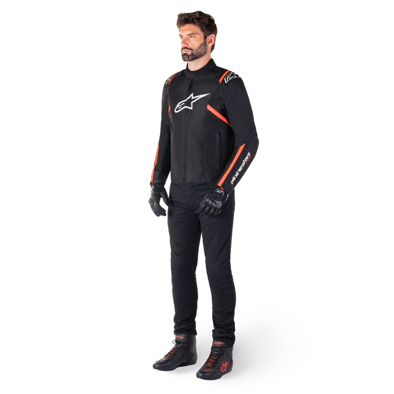 Alpinestars T-SPS 2 Waterdicht Zwart-Wit-Fluorood Motorjack