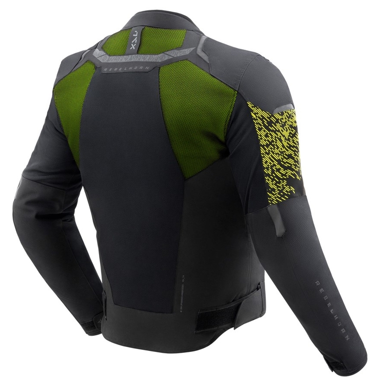 Motorjas Rebelhorn Jax zwart-fluo geel
