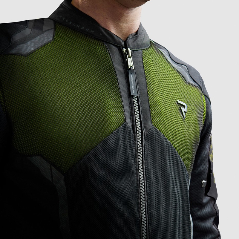 Motorjas Rebelhorn Jax zwart-fluo geel