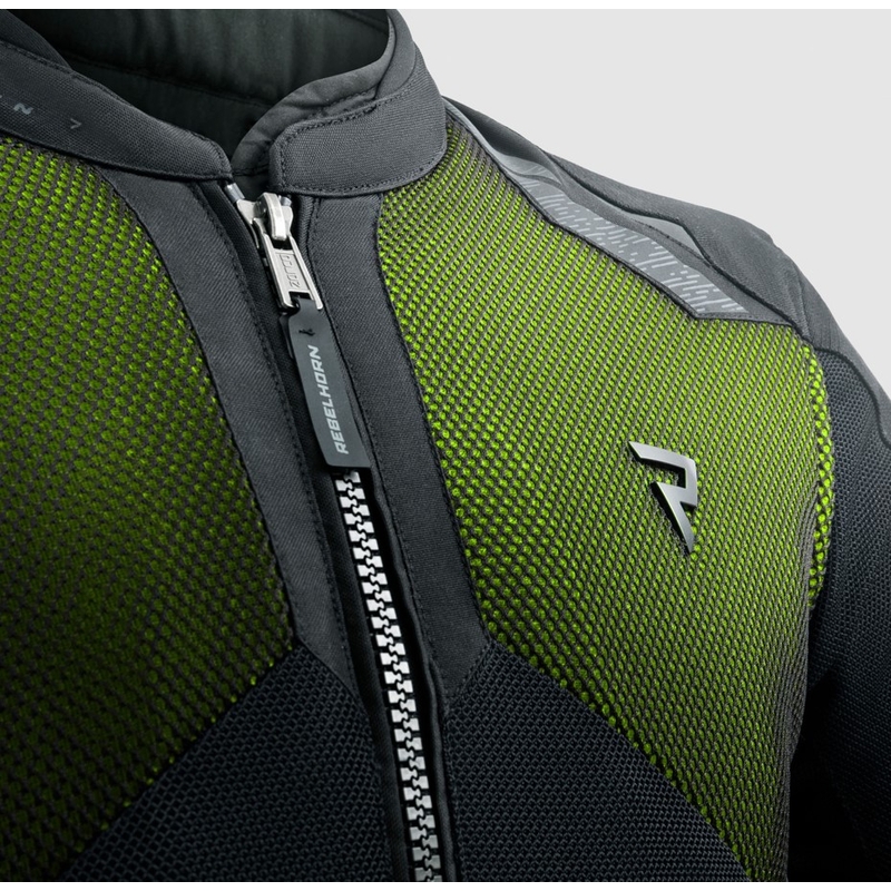 Motorjas Rebelhorn Jax zwart-fluo geel