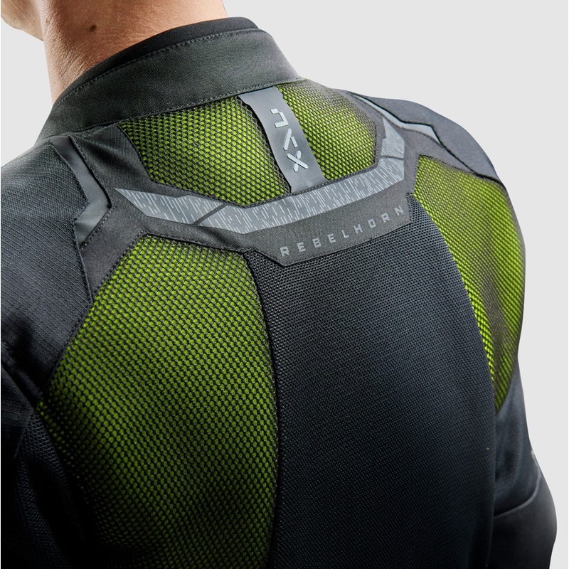 Motorjas Rebelhorn Jax zwart-fluo geel