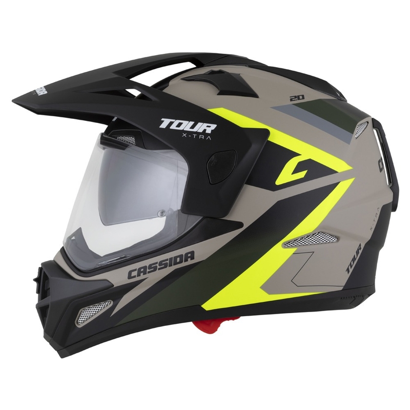 Endurohelm Cassida Tour 2.0 X-tra mat zand-fluo geel-groen-zwart