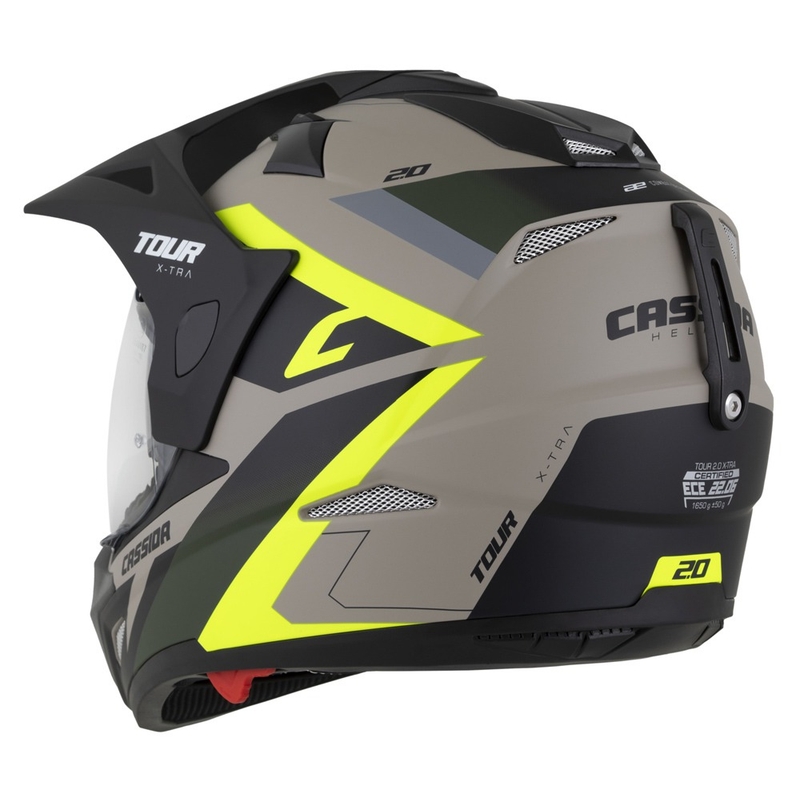 Endurohelm Cassida Tour 2.0 X-tra mat zand-fluo geel-groen-zwart