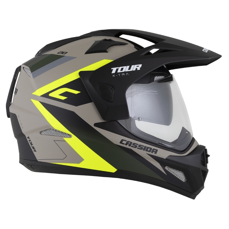 Endurohelm Cassida Tour 2.0 X-tra mat zand-fluo geel-groen-zwart