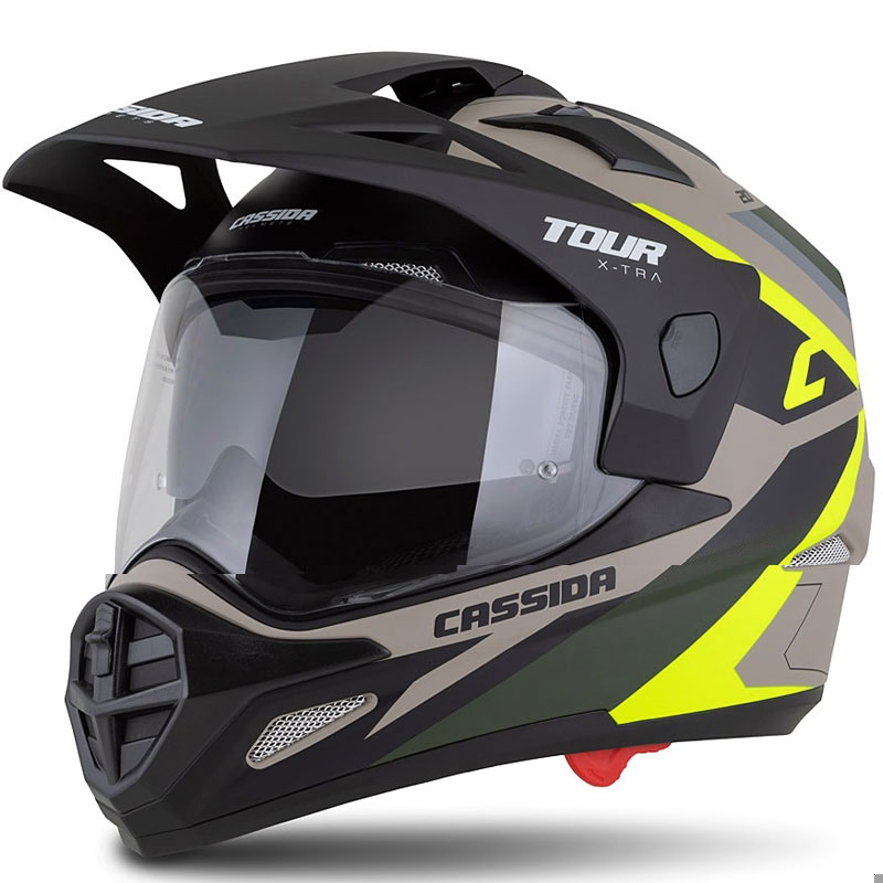 Endurohelm Cassida Tour 2.0 X-tra mat zand-fluo geel-groen-zwart