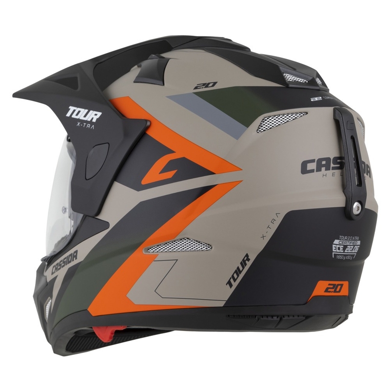 Endurohelm Cassida Tour 2.0 X-tra mat zand-oranje-groen-zwart