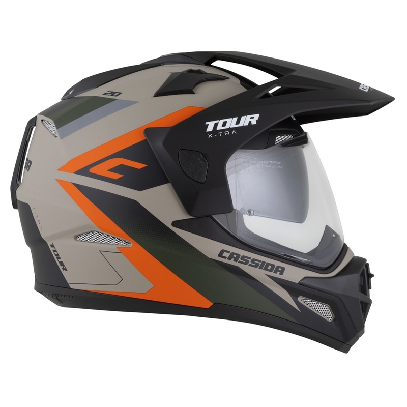 Endurohelm Cassida Tour 2.0 X-tra mat zand-oranje-groen-zwart